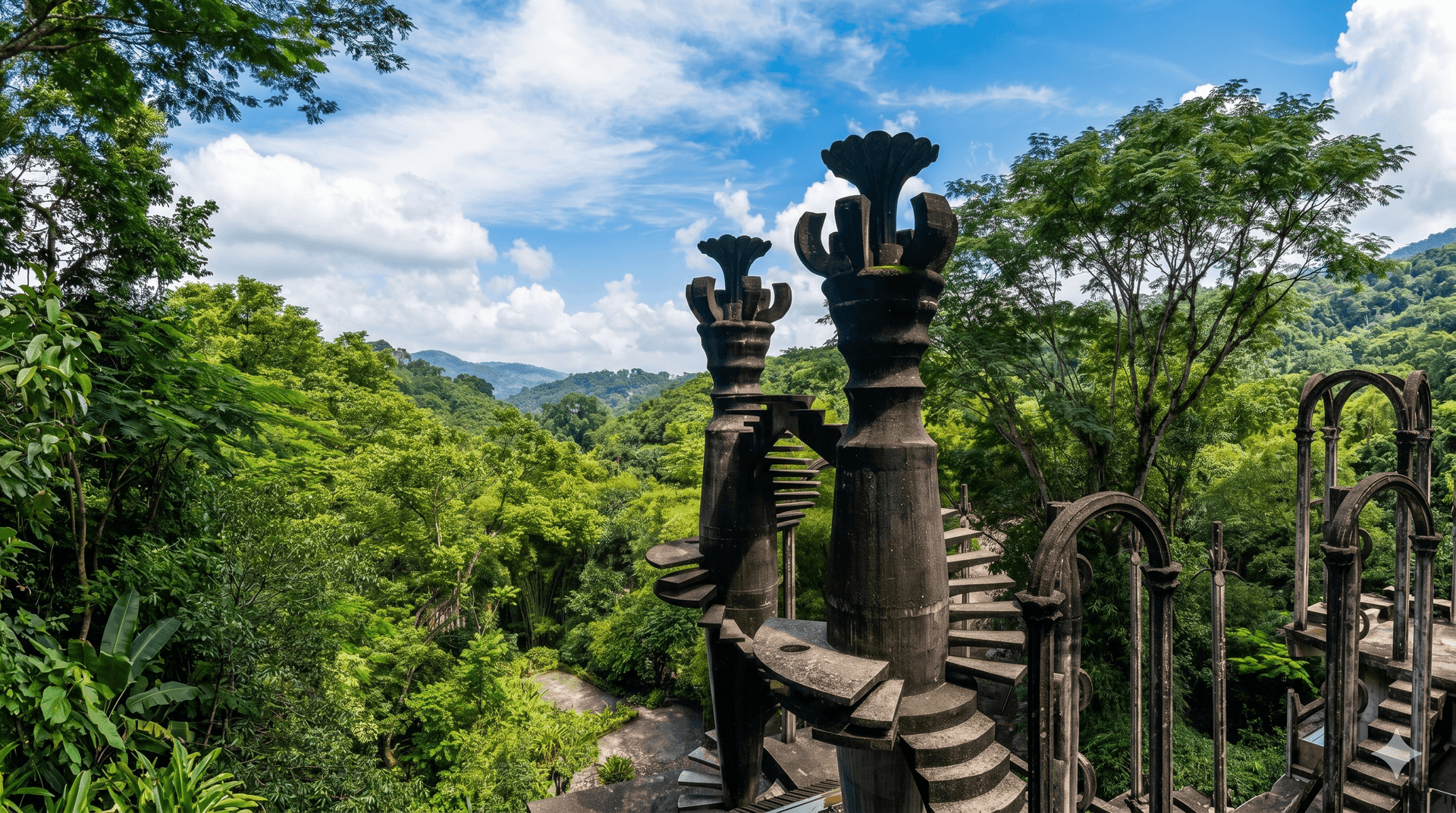 Vista aérea de Las Pozas de Edward James — Jardín Surrealista, Xilitla, San Luis Potosí